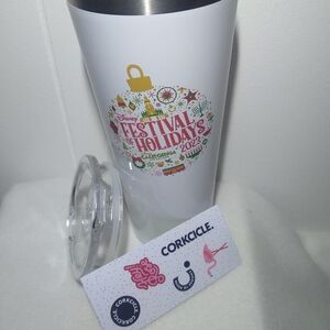Disneyland Disney Corkcicle White Tumbler Festival of Holidays California Advent